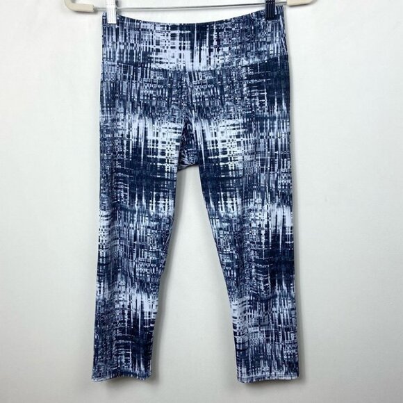 Onzie High Rise Capri Yoga Leggings Static Print Size Small / Medium Made In USA - Picture 10 of 10